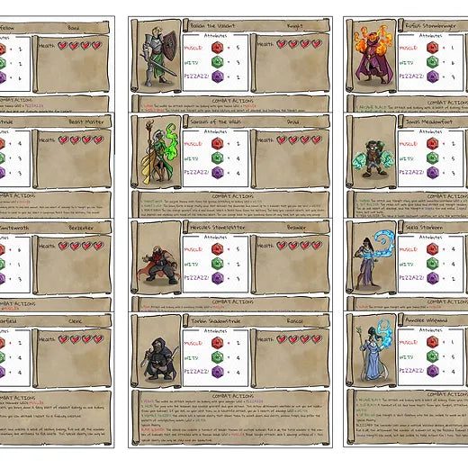 Physical character cards for Little Game Masters